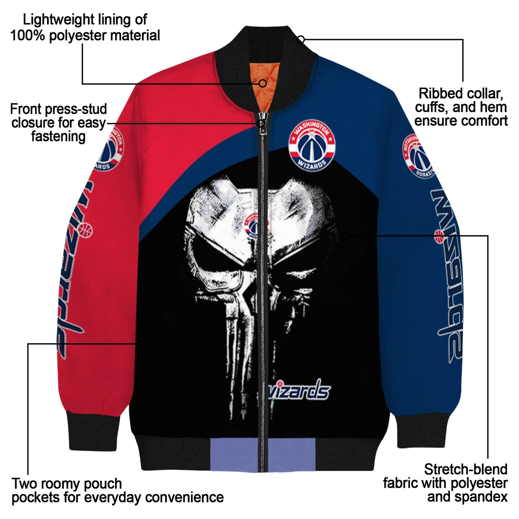 washington wizards edgy mask blue black bomber jacket new arrival washington wizards edgy mask blue black bomber jacket new arrival