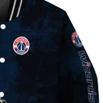 washington wizards edgy scratch effect blue black varsity jacket best selling