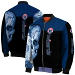 washington wizards intricate skull blue black bomber jacket best selling