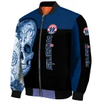 washington wizards intricate skull blue black bomber jacket best selling