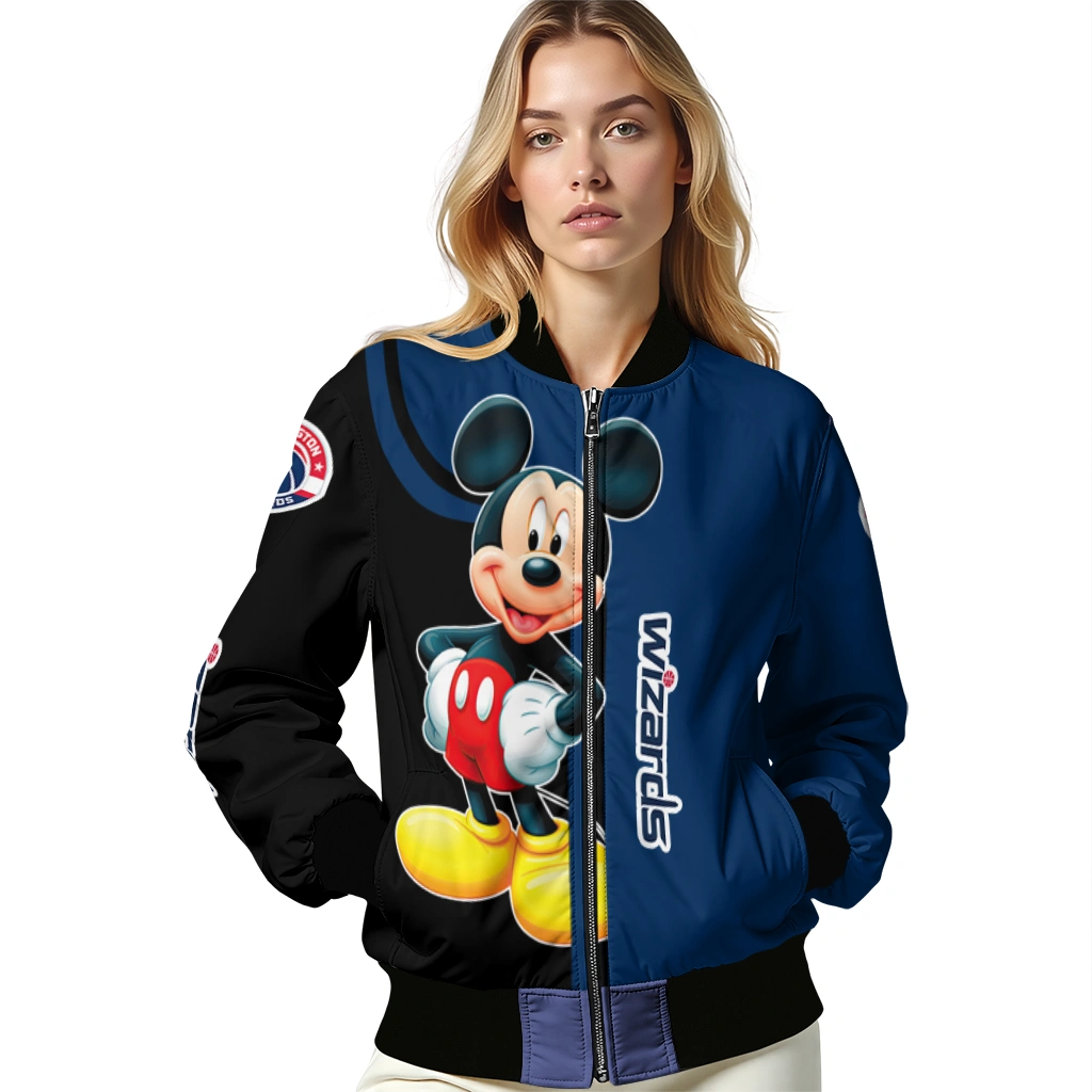 washington wizards mickey mouse blue bomber jacket latest model washington wizards mickey mouse blue bomber jacket latest model
