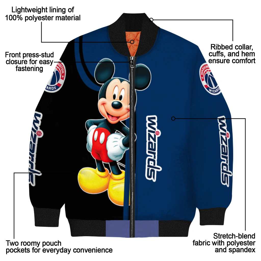 washington wizards mickey mouse blue bomber jacket new arrival washington wizards mickey mouse blue bomber jacket new arrival
