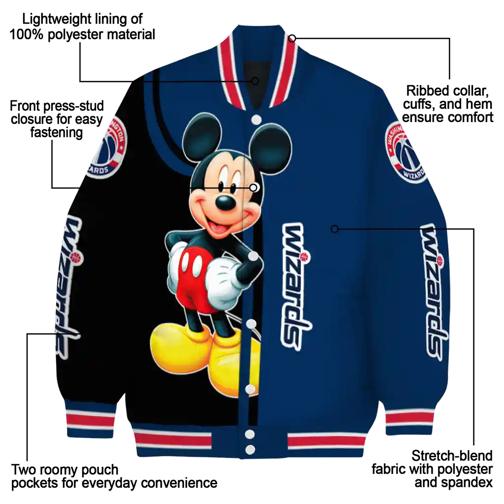 washington wizards mickey mouse blue varsity jacket new arrival washington wizards mickey mouse blue varsity jacket new arrival