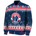 washington wizards snowy pines blue varsity jacket best selling