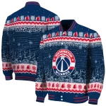 washington wizards snowy pines blue varsity jacket best selling