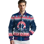 washington wizards snowy pines blue varsity jacket best selling