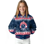 washington wizards snowy pines blue varsity jacket best selling