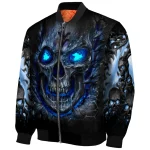 west virginia mountaineers inferno skull blue black bomber jacket best selling