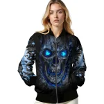 west virginia mountaineers inferno skull blue black bomber jacket best selling