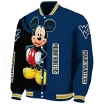 west virginia mountaineers mickey mouse blue varsity jacket best selling