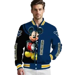 west virginia mountaineers mickey mouse blue varsity jacket best selling