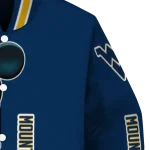 west virginia mountaineers mickey mouse blue varsity jacket best selling