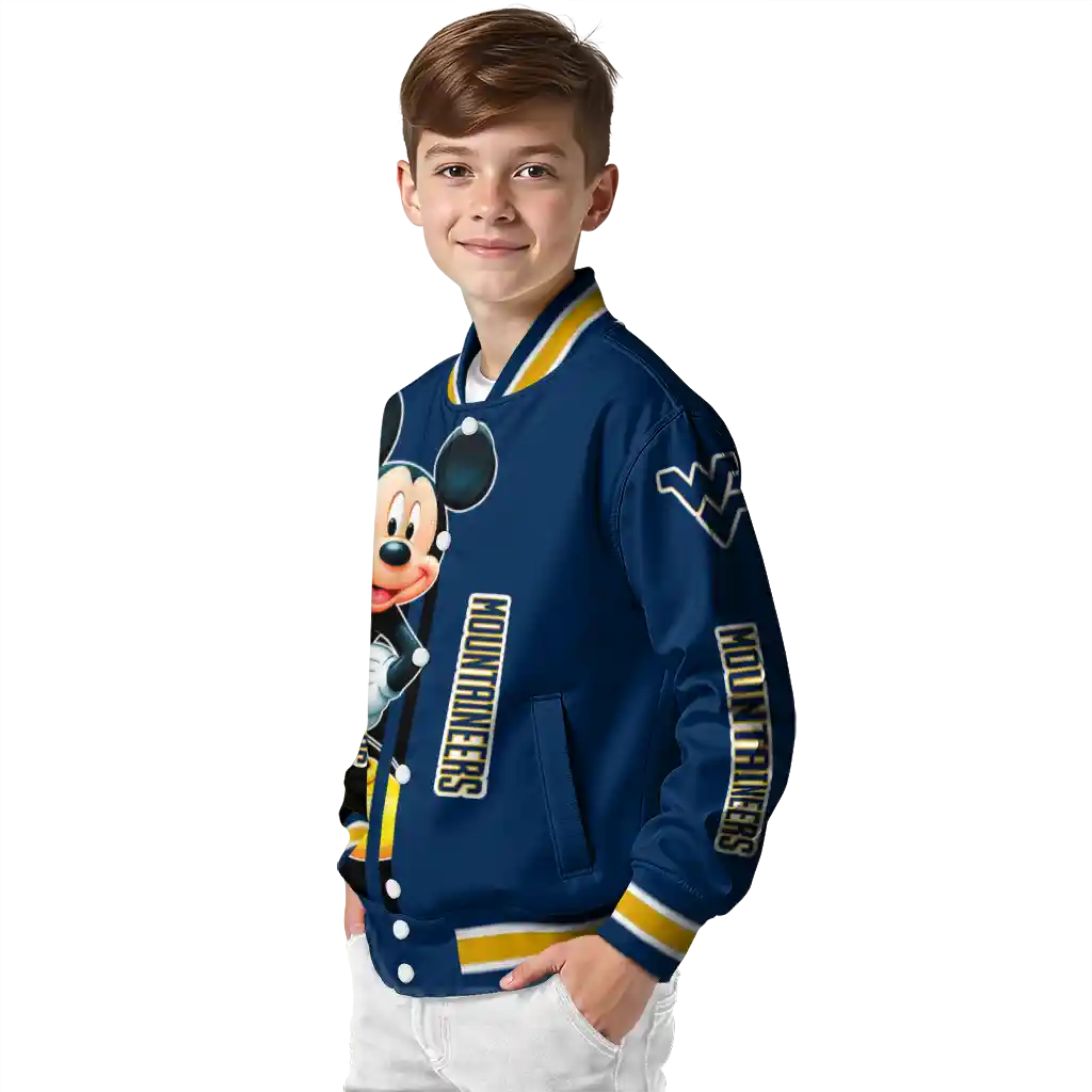 west virginia mountaineers mickey mouse blue varsity jacket trendy west virginia mountaineers mickey mouse blue varsity jacket trendy