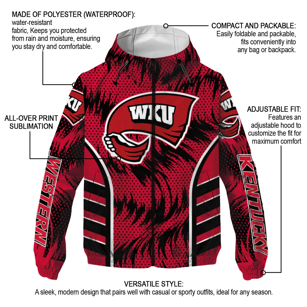 western kentucky hilltoppers dynamic heat wave red windbreaker jacket new arrival western kentucky hilltoppers dynamic heat wave red windbreaker jacket new arrival