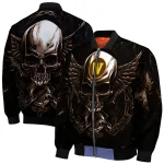 western michigan broncos skull bite brown black bomber jacket best selling