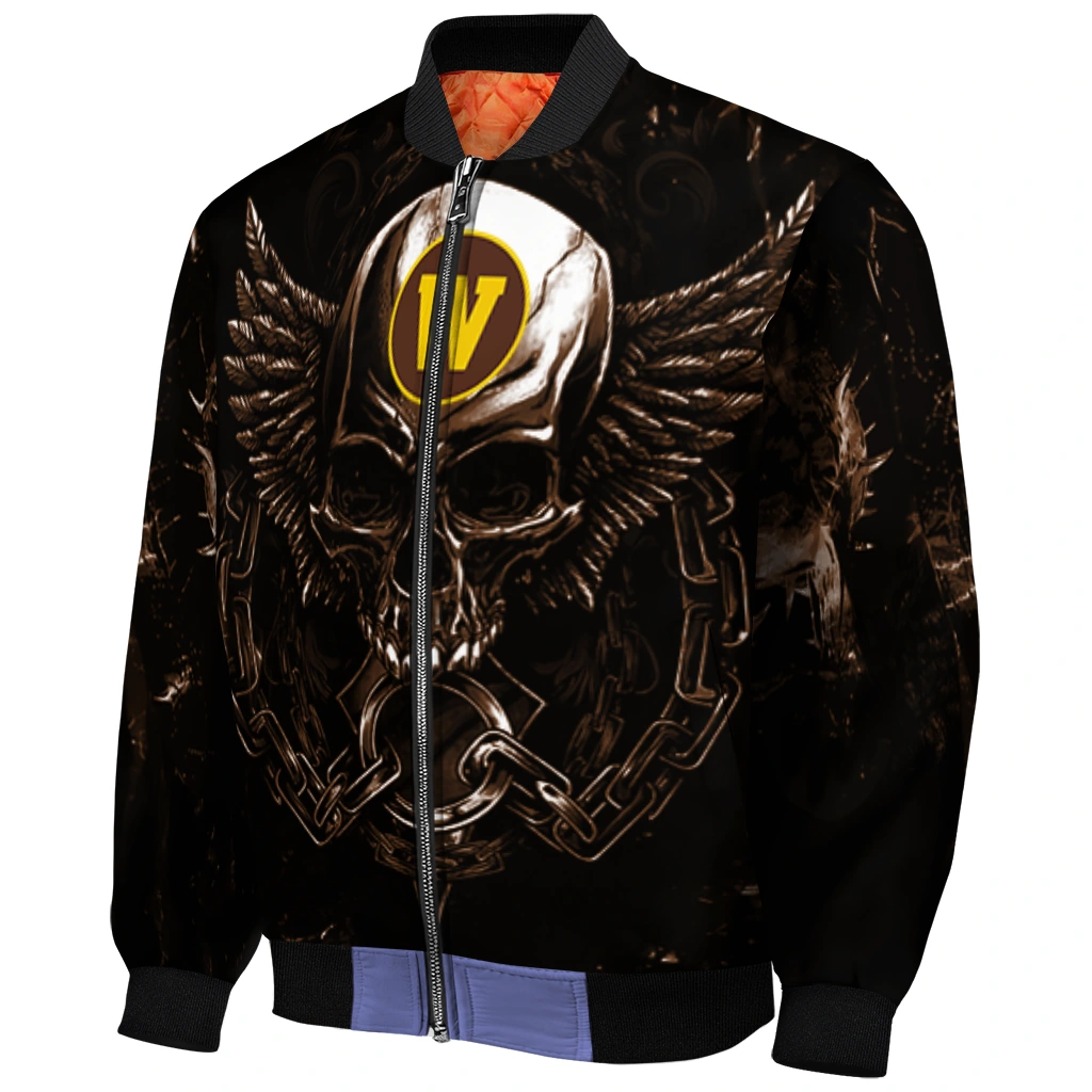 western michigan broncos skull bite brown black bomber jacket fashion forward western michigan broncos skull bite brown black bomber jacket fashion forward