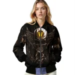 western michigan broncos skull bite brown black bomber jacket best selling
