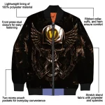 western michigan broncos skull bite brown black bomber jacket best selling
