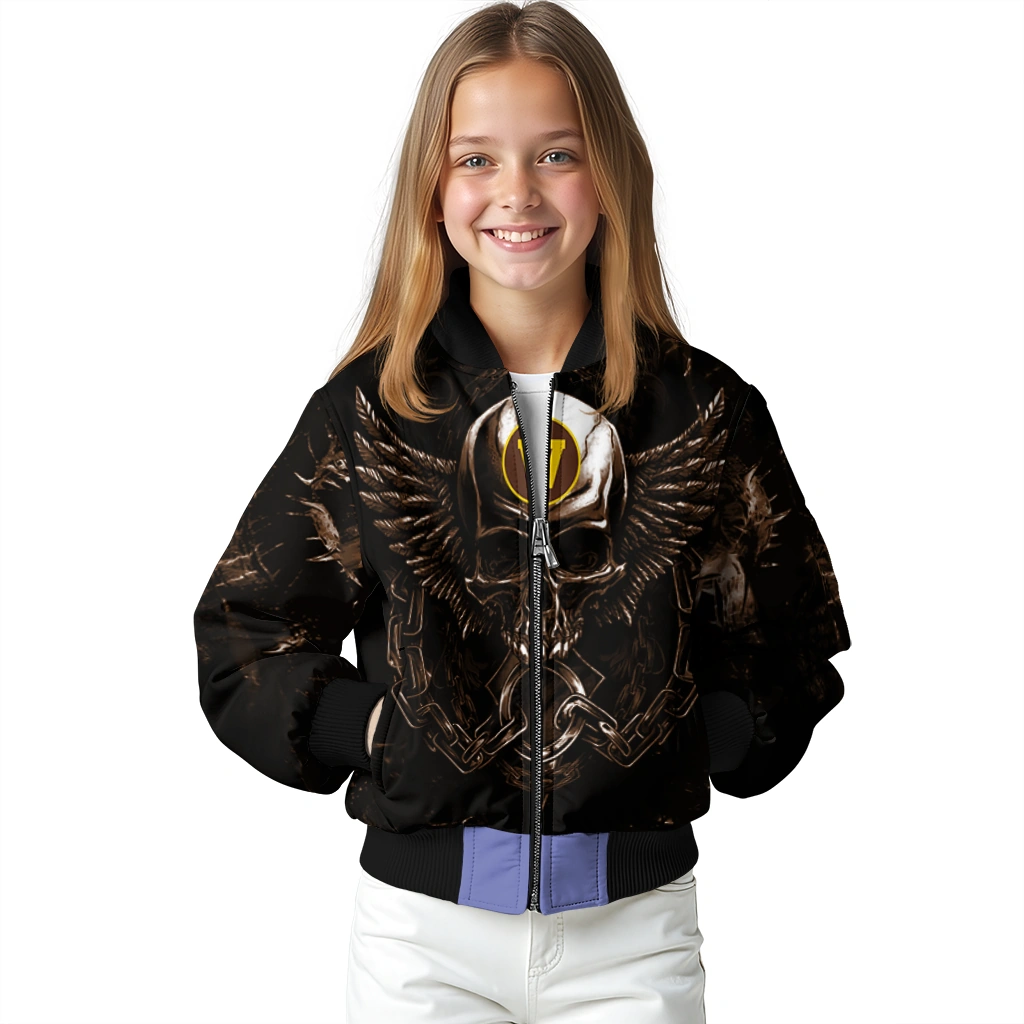 western michigan broncos skull bite brown black bomber jacket top rated western michigan broncos skull bite brown black bomber jacket top rated