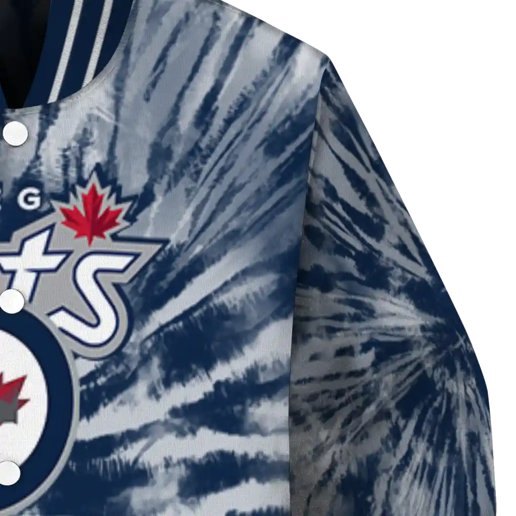 winnipeg jets dynamic rings blue varsity jacket premium grade winnipeg jets dynamic rings blue varsity jacket premium grade