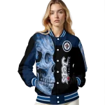 winnipeg jets fire skull blue black varsity jacket best selling
