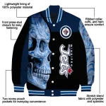 winnipeg jets fire skull blue black varsity jacket best selling