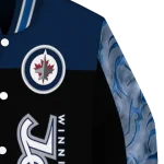 winnipeg jets fire skull blue black varsity jacket best selling