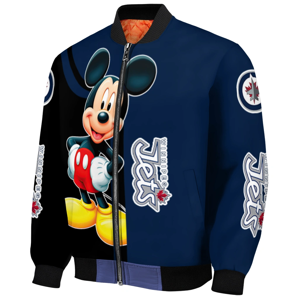 winnipeg jets mickey mouse blue bomber jacket fashion forward winnipeg jets mickey mouse blue bomber jacket fashion forward