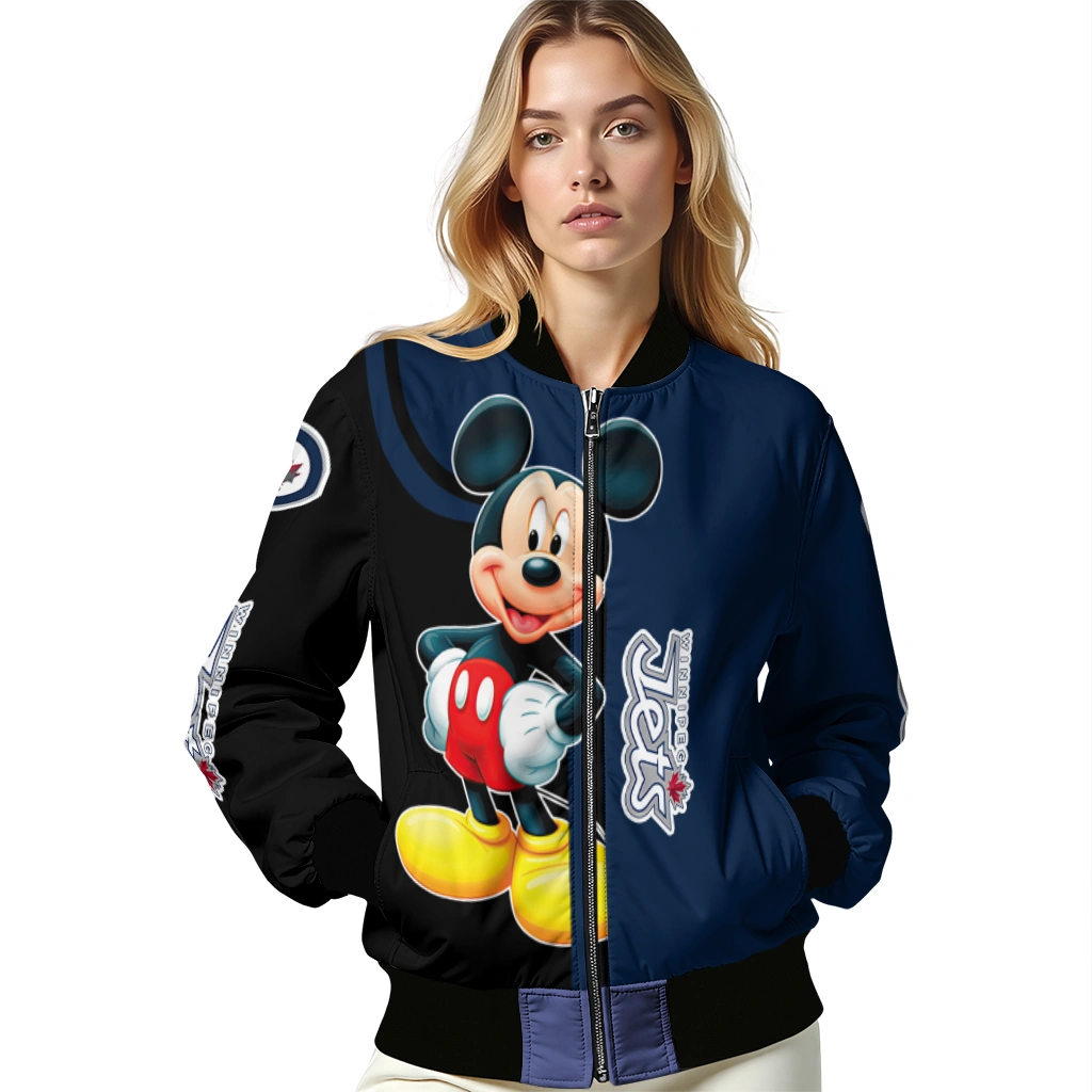 winnipeg jets mickey mouse blue bomber jacket latest model winnipeg jets mickey mouse blue bomber jacket latest model