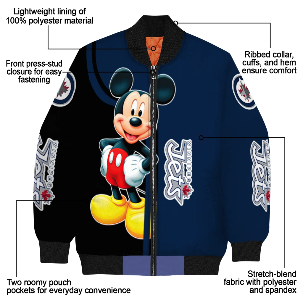 winnipeg jets mickey mouse blue bomber jacket new arrival winnipeg jets mickey mouse blue bomber jacket new arrival