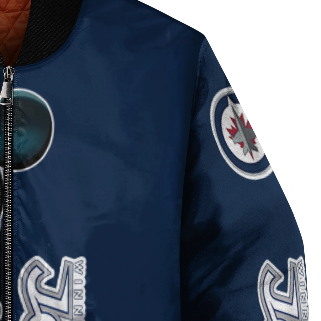 winnipeg jets mickey mouse blue bomber jacket premium grade winnipeg jets mickey mouse blue bomber jacket premium grade
