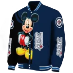 winnipeg jets mickey mouse blue varsity jacket best selling