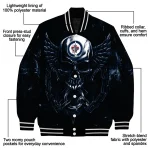 winnipeg jets skull bite blue black varsity jacket best selling