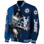 winnipeg jets spooky grin blue varsity jacket best selling