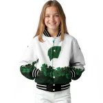 wisconsin badgers clovers pattern white green varsity jacket best selling