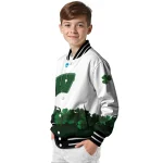 wisconsin badgers clovers pattern white green varsity jacket best selling