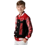 wisconsin badgers fire skull red black varsity jacket best selling