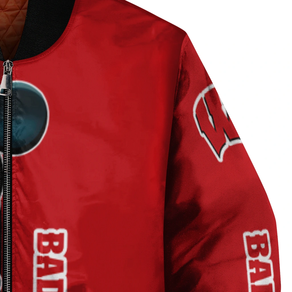 wisconsin badgers mickey mouse red bomber jacket premium grade wisconsin badgers mickey mouse red bomber jacket premium grade