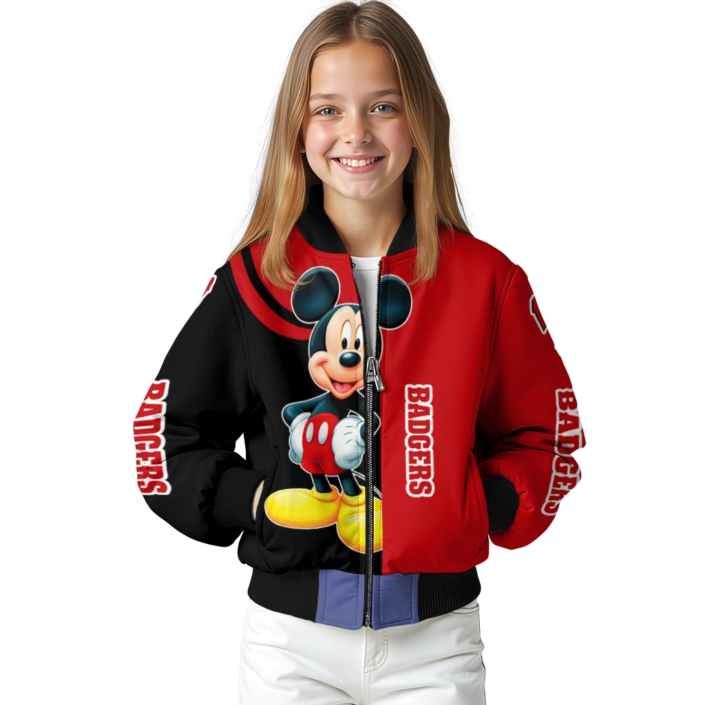 wisconsin badgers mickey mouse red bomber jacket top rated wisconsin badgers mickey mouse red bomber jacket top rated