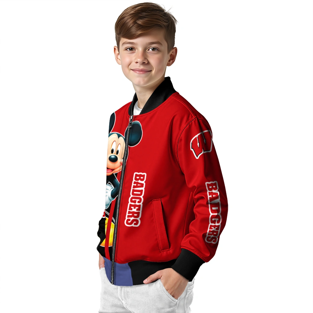 wisconsin badgers mickey mouse red bomber jacket trendy wisconsin badgers mickey mouse red bomber jacket trendy
