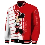 wisconsin badgers minnie mouse red varsity jacket best selling