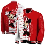 wisconsin badgers minnie mouse red varsity jacket best selling