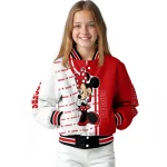wisconsin badgers minnie mouse red varsity jacket best selling