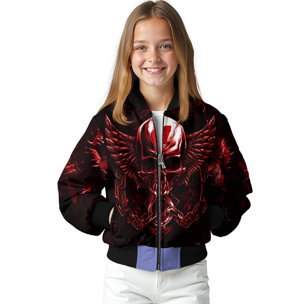 wisconsin badgers skull bite red black bomber jacket top rated wisconsin badgers skull bite red black bomber jacket top rated