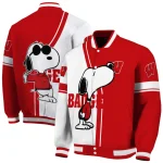 wisconsin badgers snoopy attitude red varsity jacket best selling
