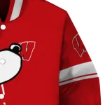 wisconsin badgers snoopy attitude red varsity jacket best selling