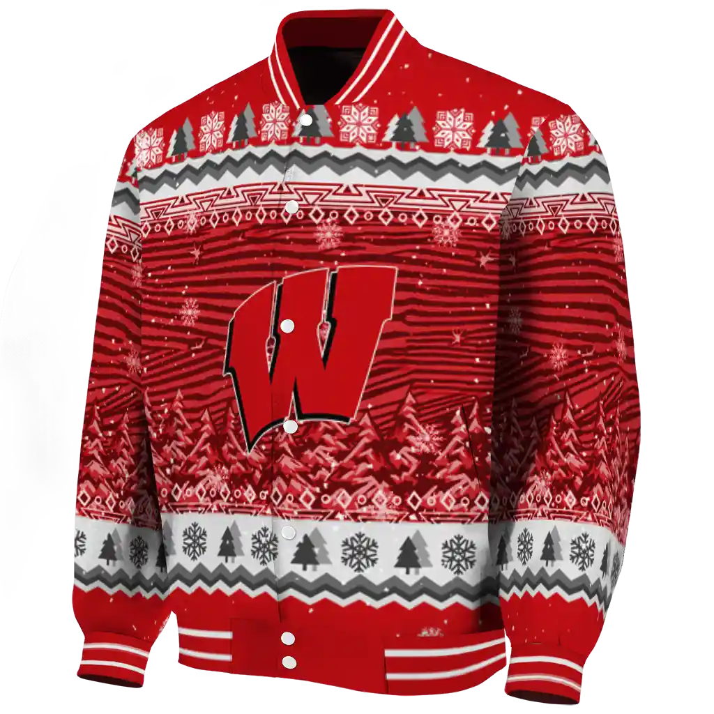 wisconsin badgers snowy pines red varsity jacket best selling wisconsin badgers snowy pines red varsity jacket best selling