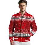 wisconsin badgers snowy pines red varsity jacket best selling