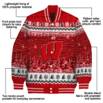 wisconsin badgers snowy pines red varsity jacket best selling