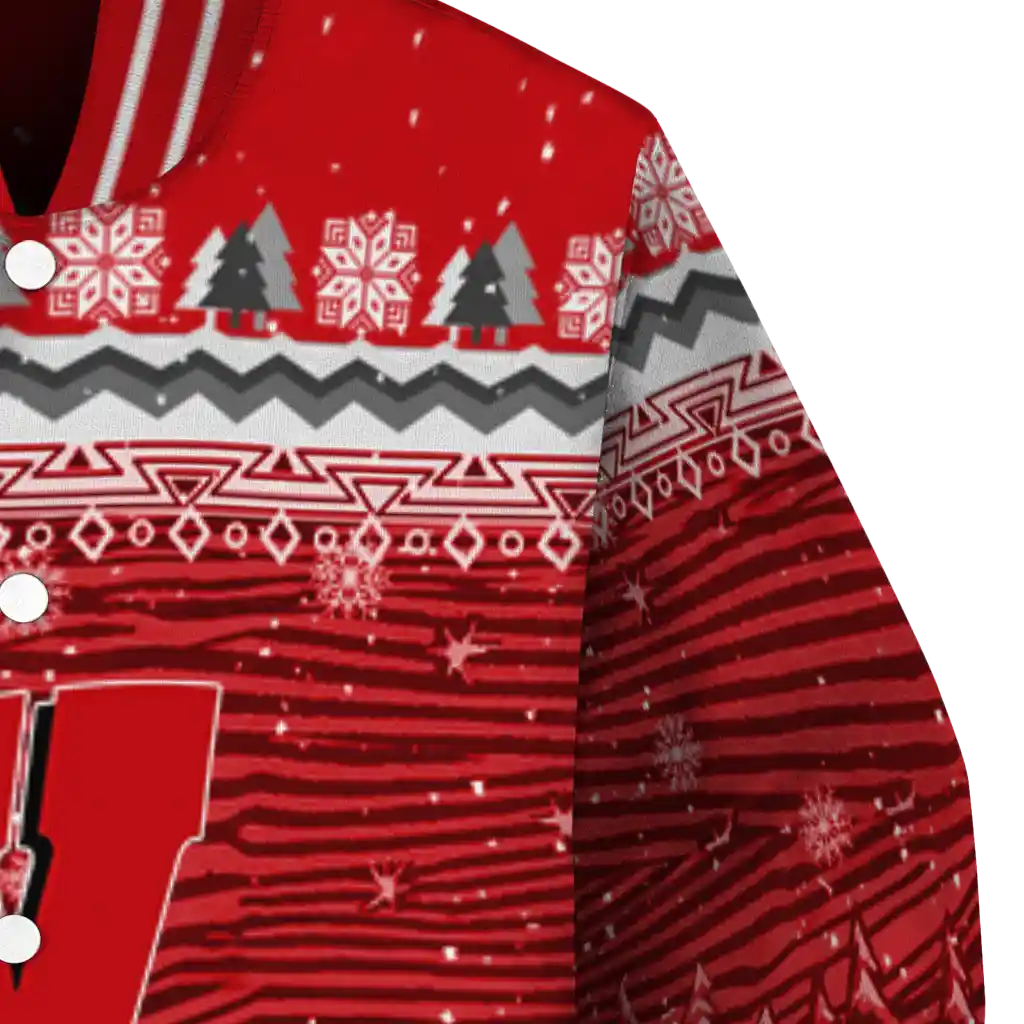 wisconsin badgers snowy pines red varsity jacket premium grade wisconsin badgers snowy pines red varsity jacket premium grade